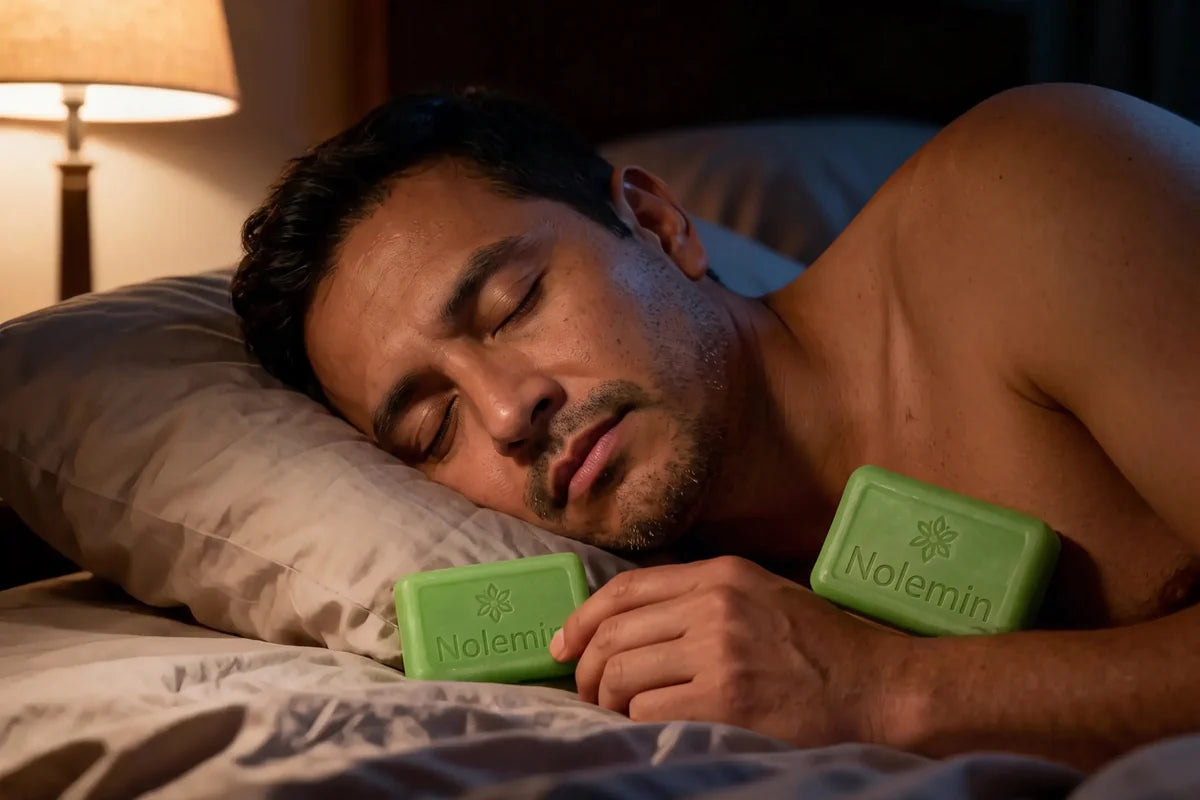 Hombre durmiendo tranquilamente durante la noche